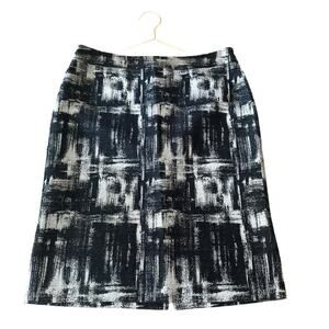 Talbots Black & Gray Print A-Line Skirt - Size 8